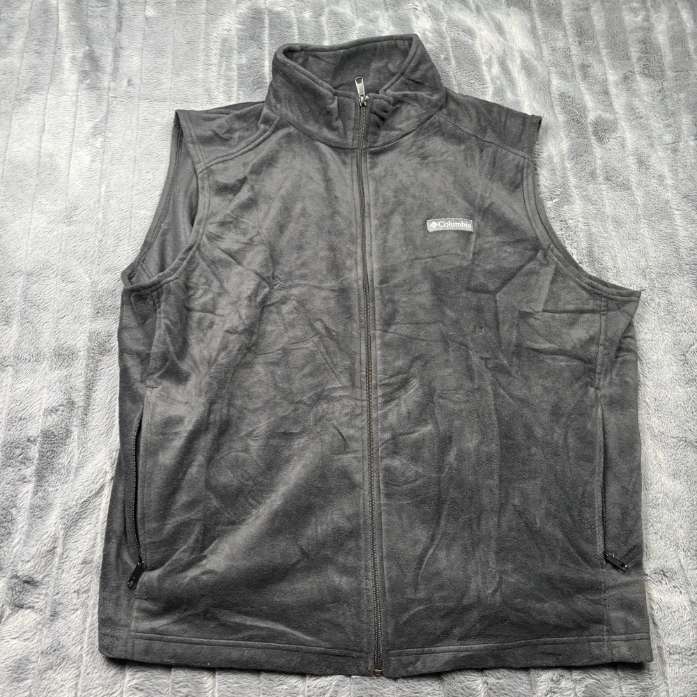 Columbia Womens 3X Gray Fleece Full Zip Vest AS1535 1639262 Outdoor Layer